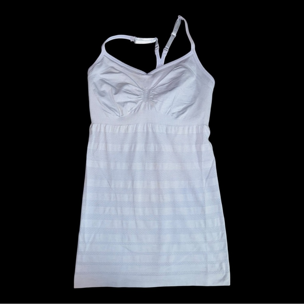 Lululemon Ebb Flow Lilac White Seamless Striped Tank Top Size NST